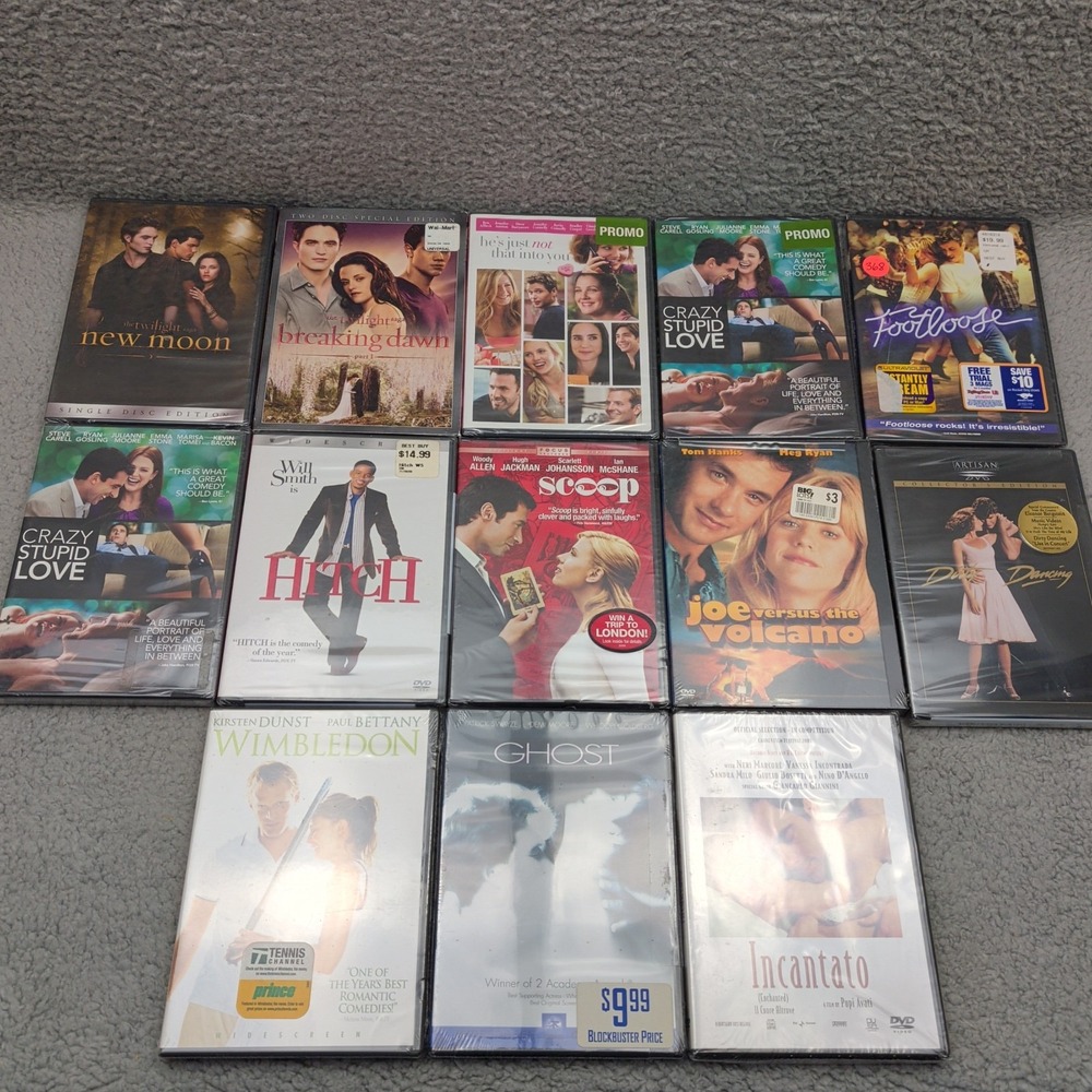 DVD Lot Of 13 New DVDs Romantic Comedy Romcom Twilight Crazy Stupid Love Scoop